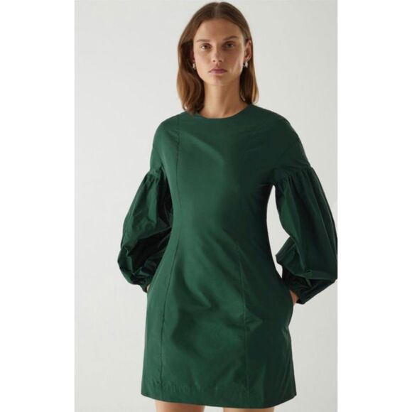 cos emerald green dress | Dresses | Cos Mini Recycled Nylon With Puff Sleeves micro:1350c04232ab5b9a4cc2690fe63c7f70